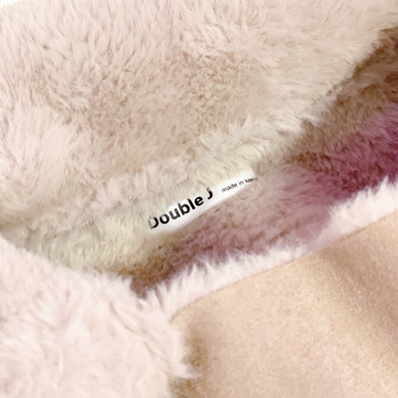 korea fawn brown shearling faux fur coat - Picture 4 of 7